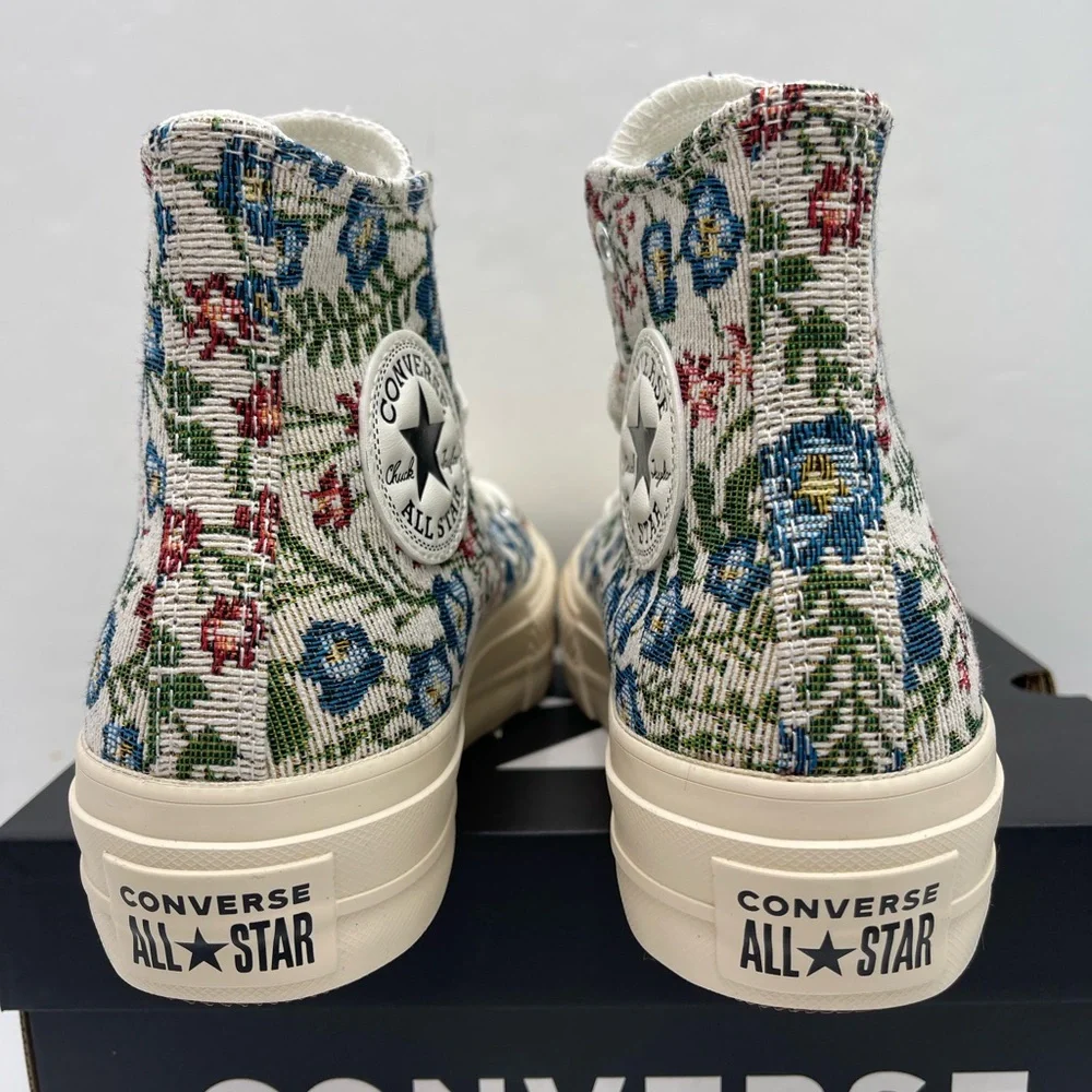 Converse WMNS Floral High-Top CTAS LIFT HI EGRET/NATURAL IVORY Platform Sneakers